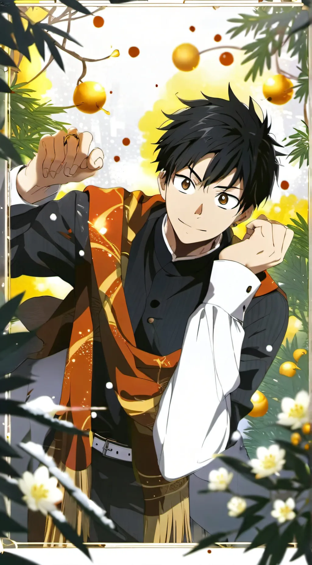 ai character: Leon MHA new year background