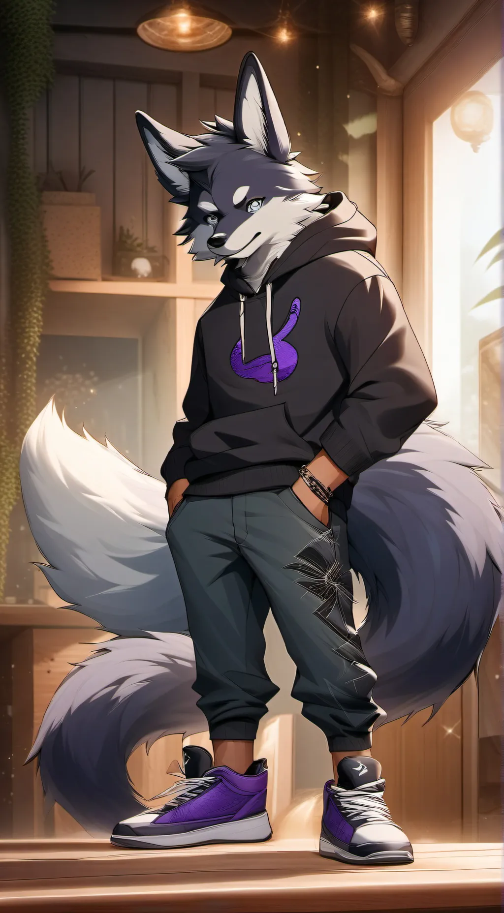 ai character: Me aka the wolf background