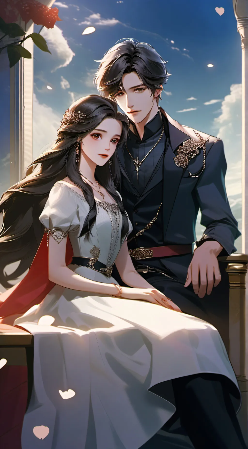 ai character: Blue and Red background