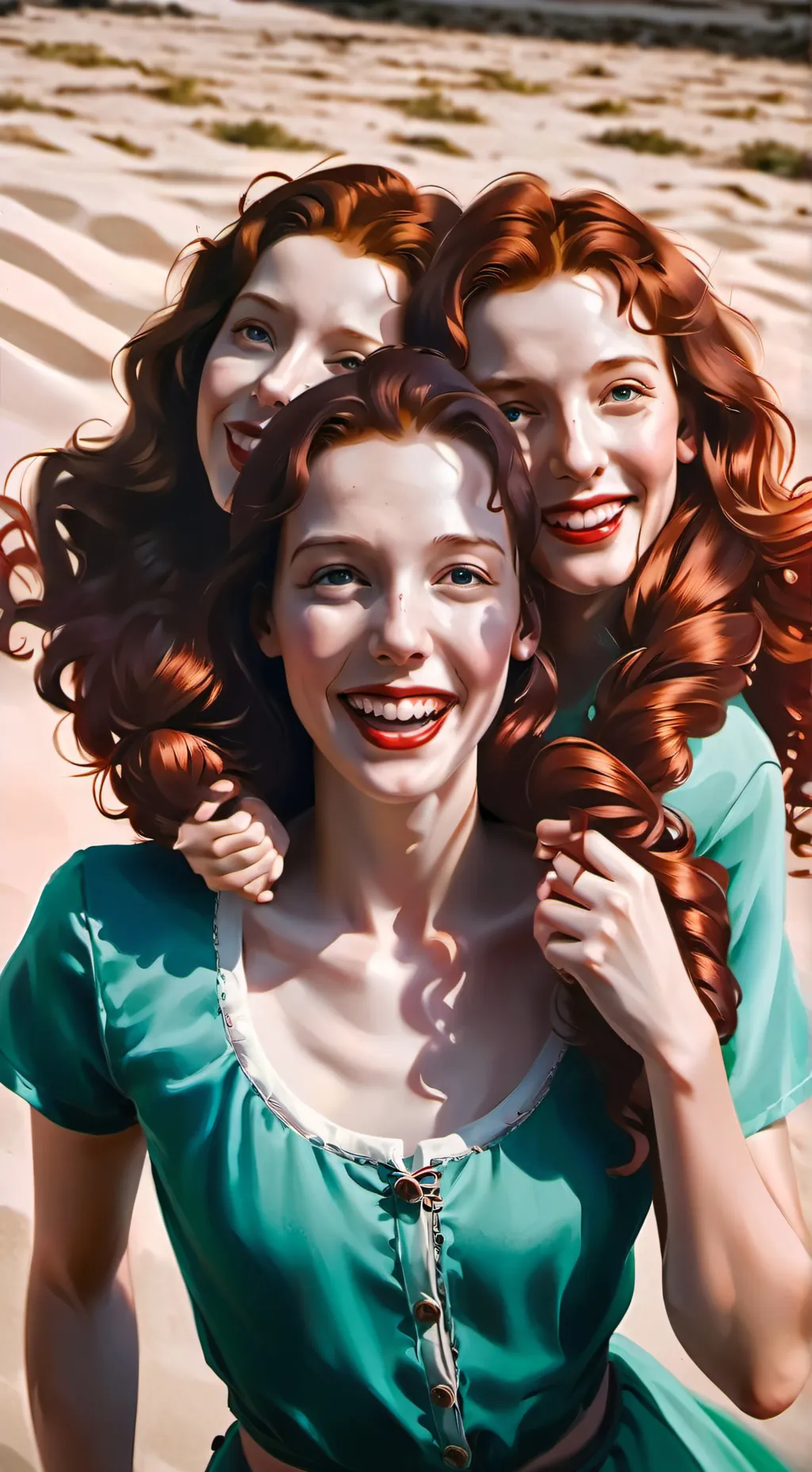 ai character: megan threeheads. background