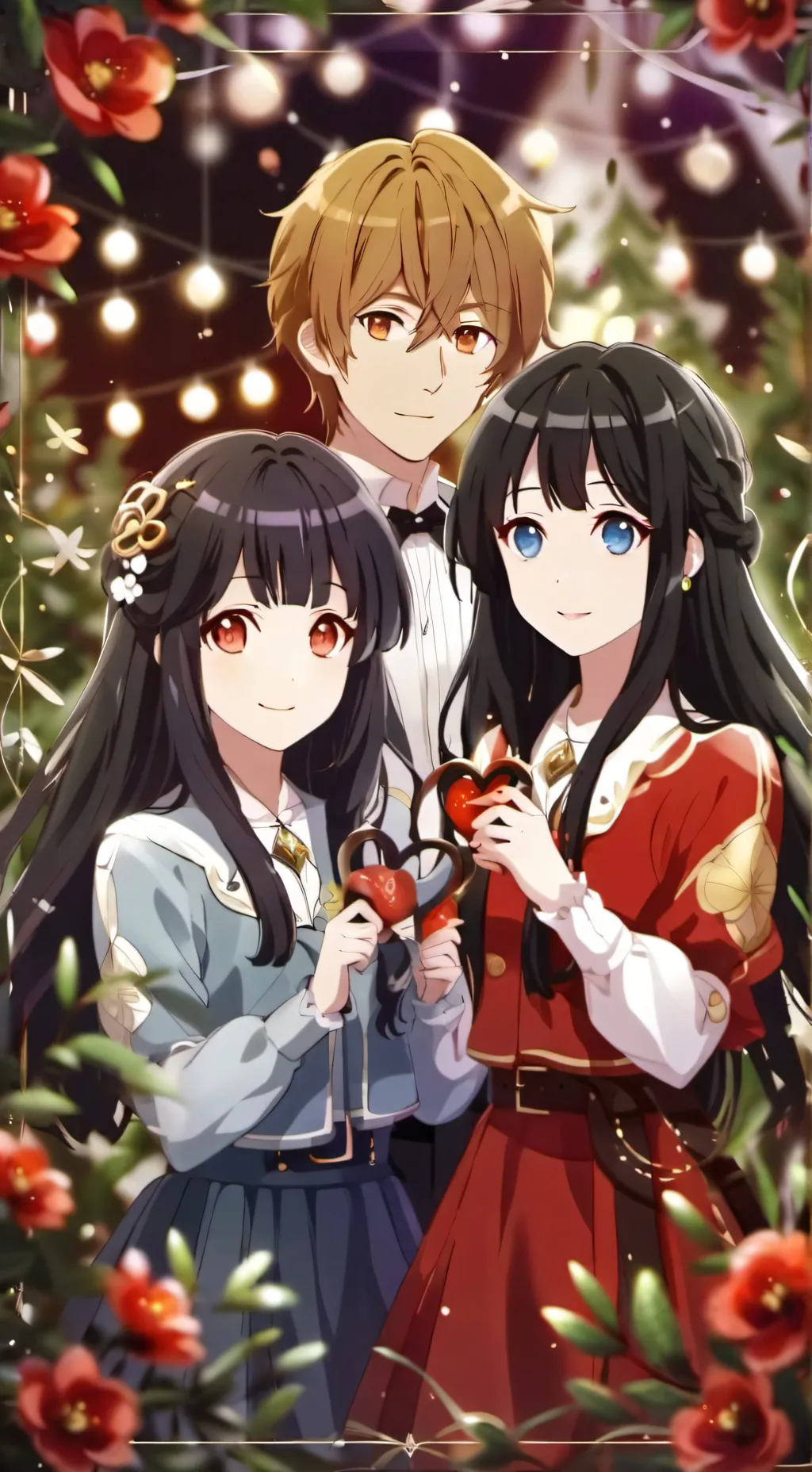 ai character: Two girls loves u background