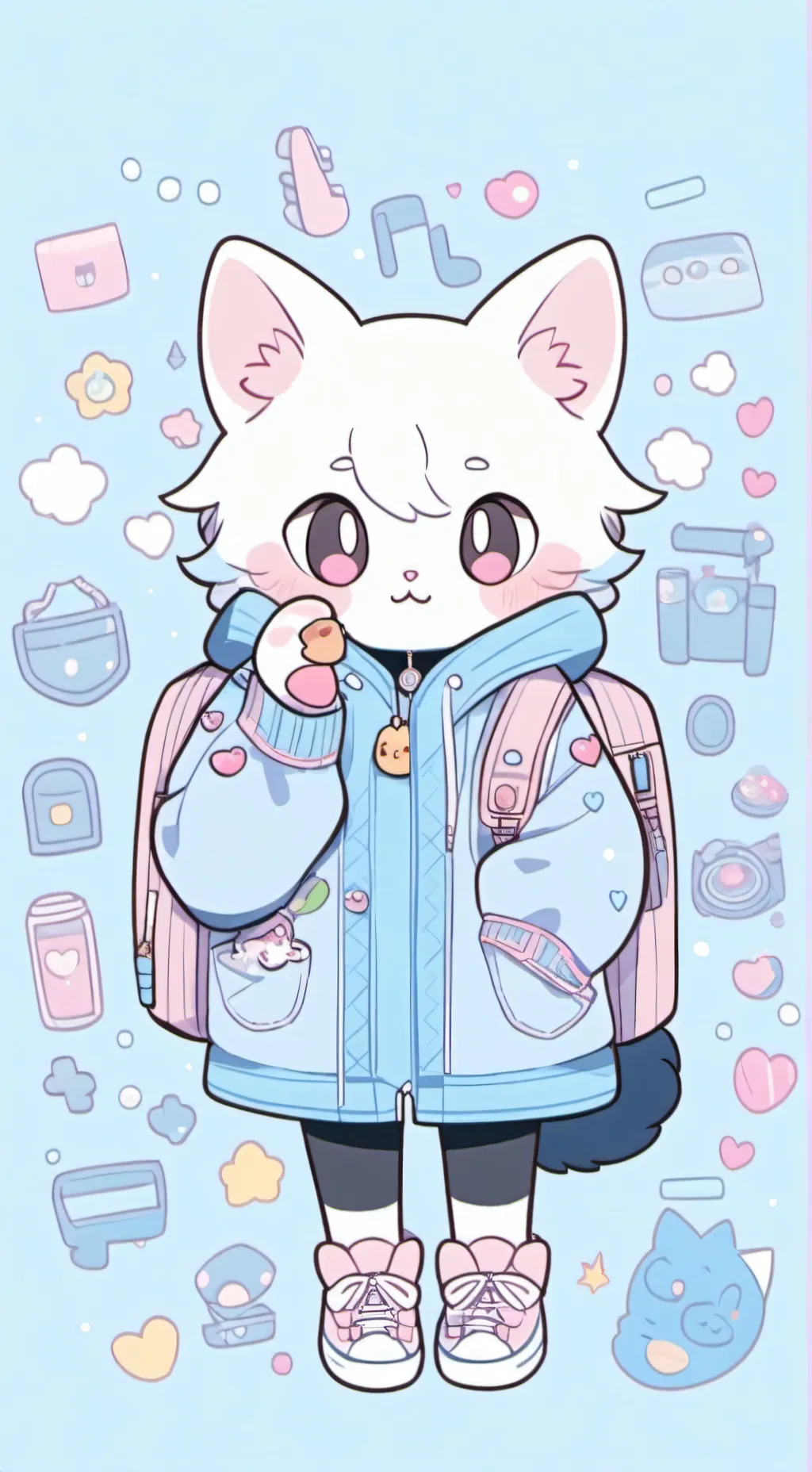 ai character: emojicats background