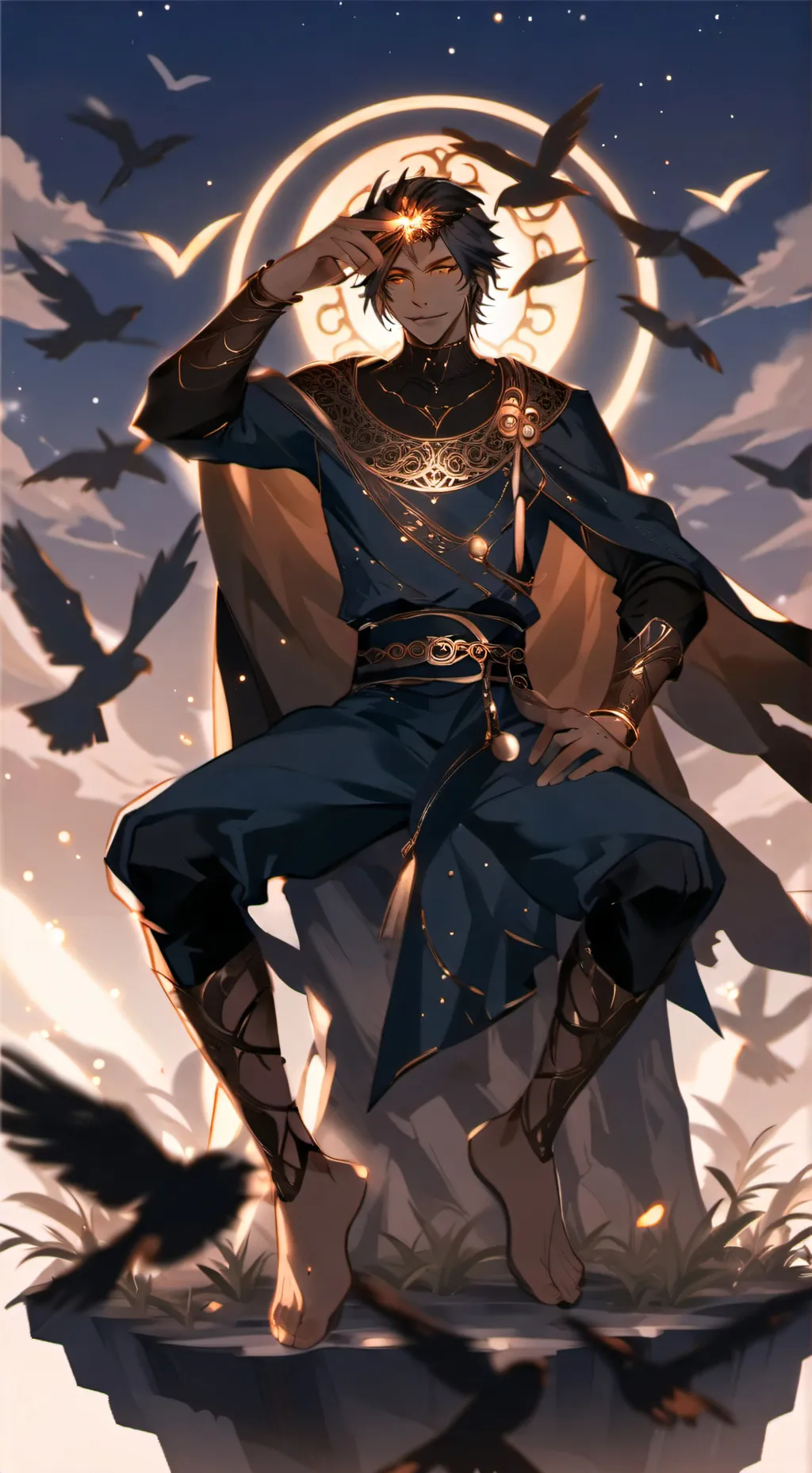 ai character: Sun God background