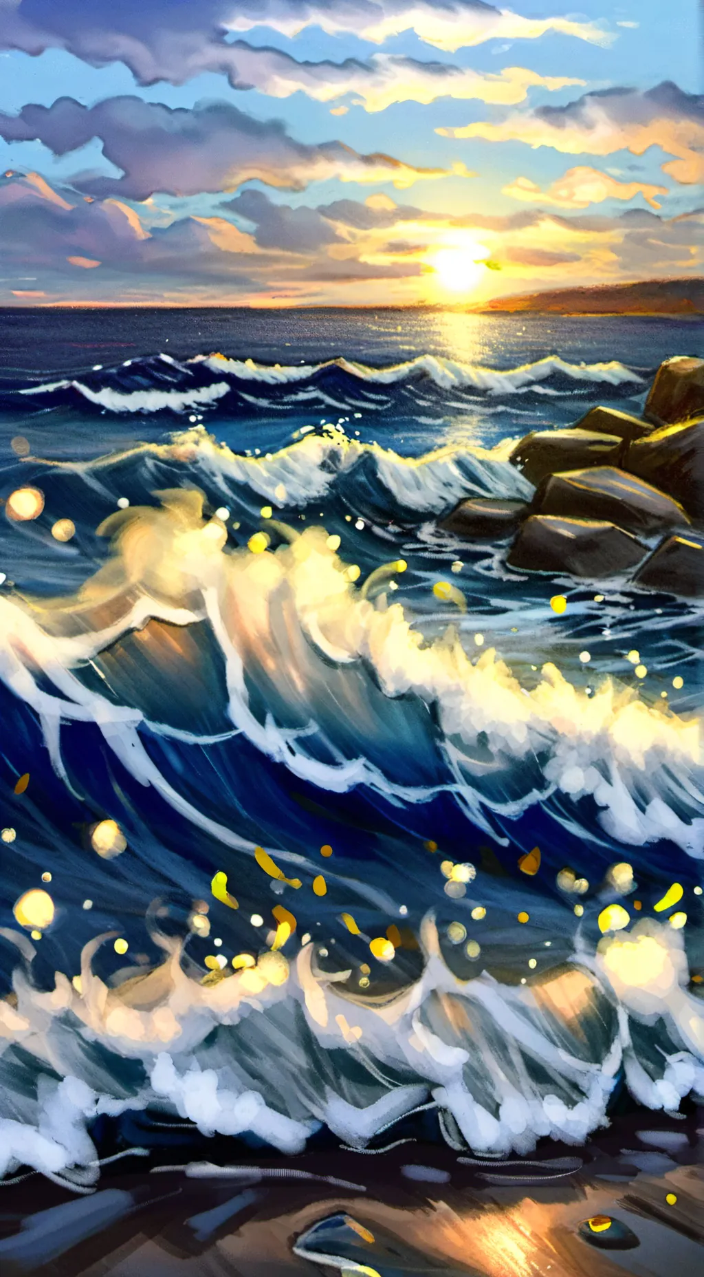 ai character: the beach background