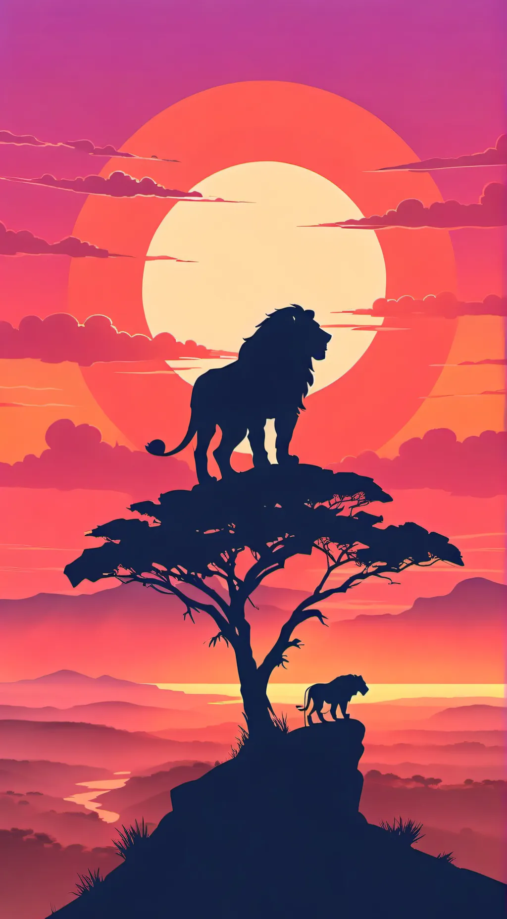 ai character: lion king/guard background