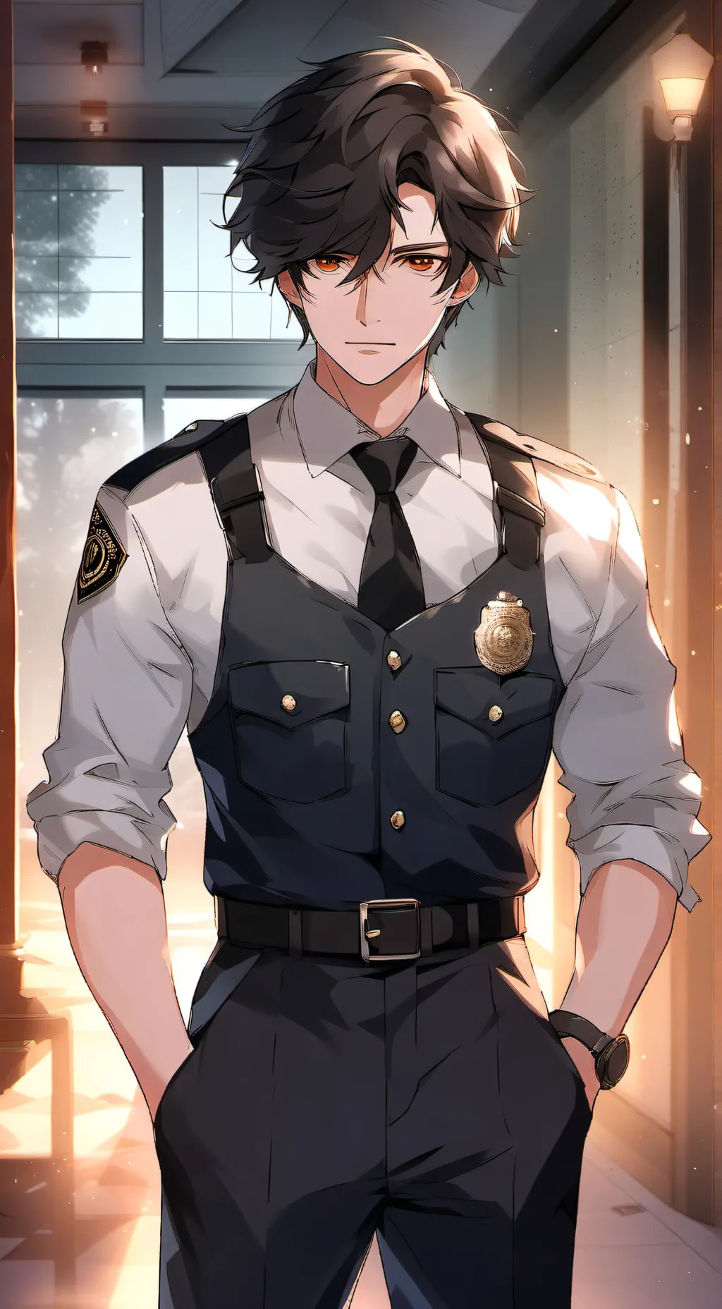 ai character: Police man background
