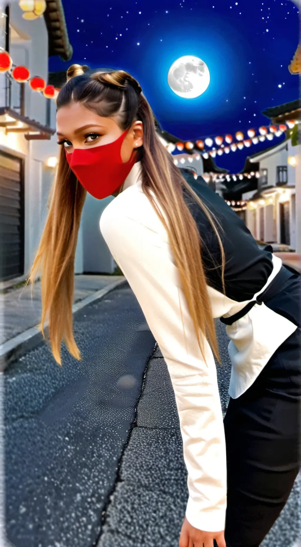 ai character: Ariana Grande background