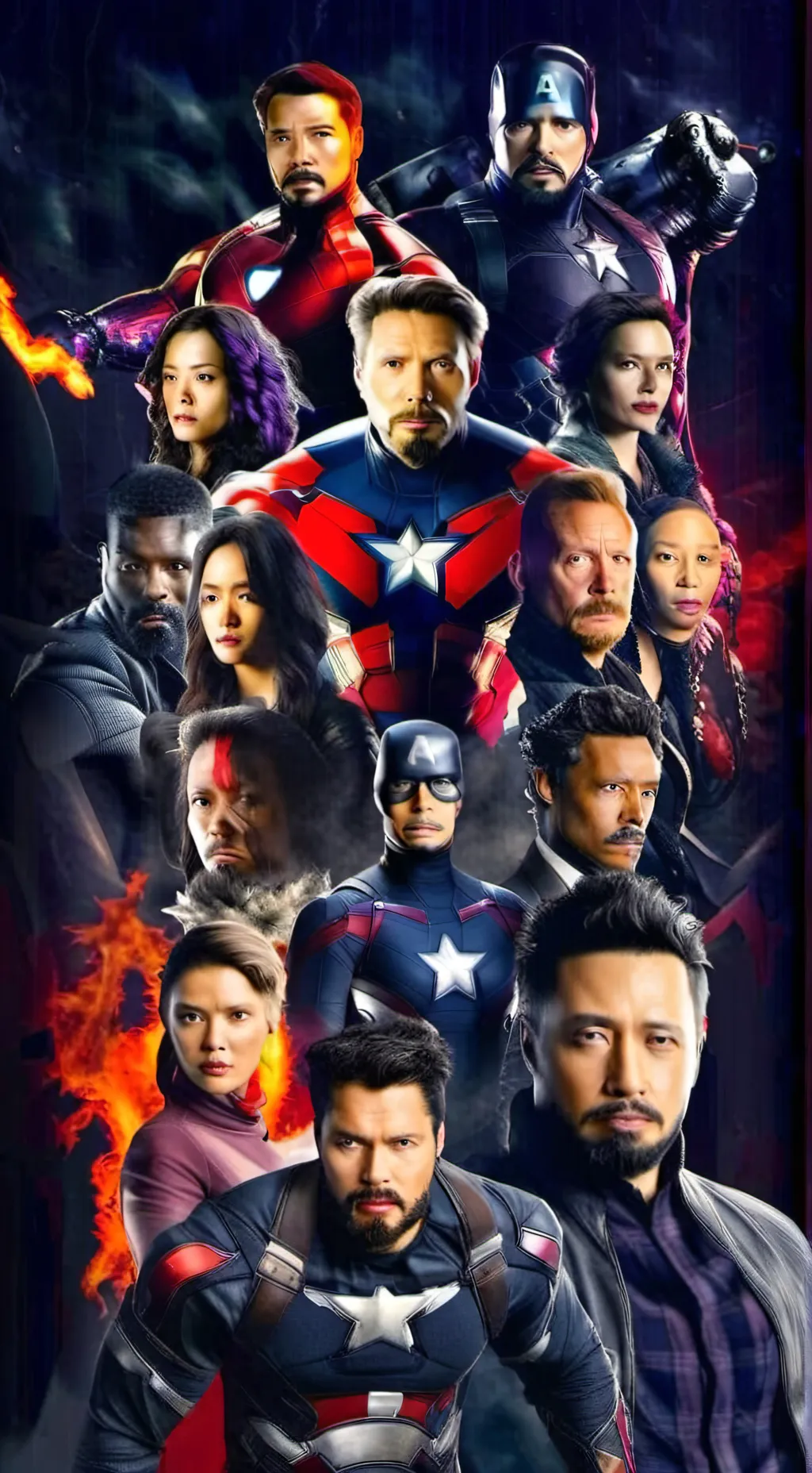 ai character: Avengers  background