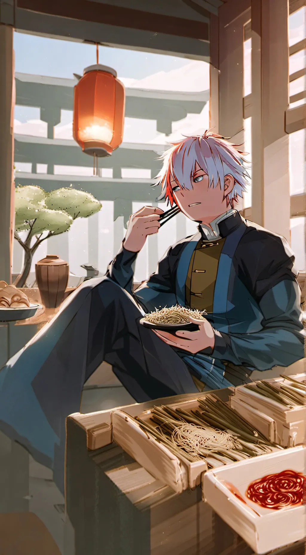 ai character: Shoto Todoroki background
