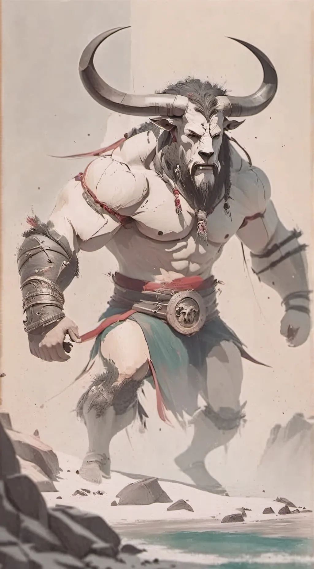 ai character: The Minotaur god background