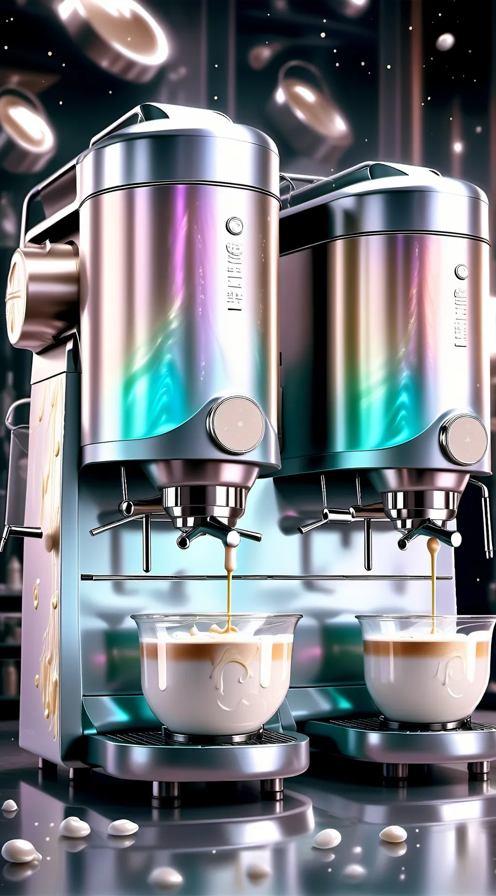 ai character: twin cream machine background