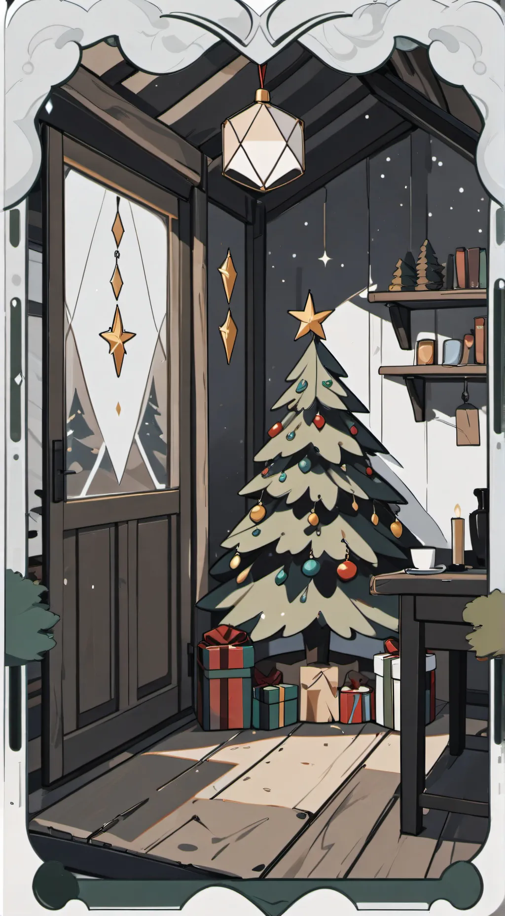 ai character: GF Christmas background