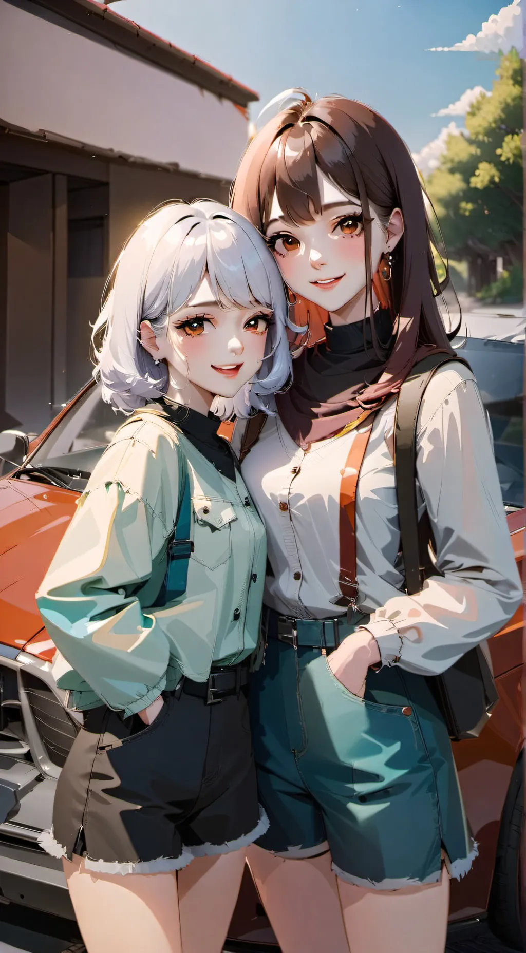 ai character: Tina and Sasha background
