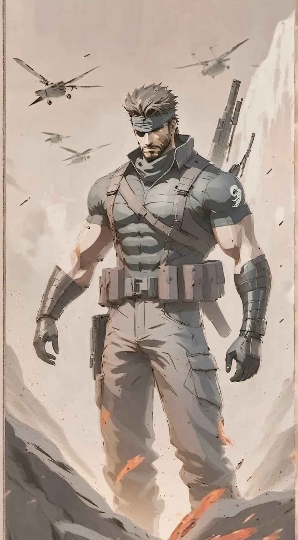 ai character: Solid Snake  background