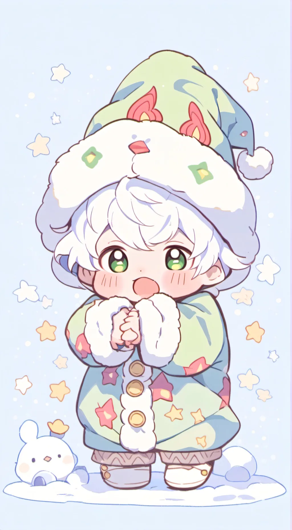 ai character:  Baby grinch background