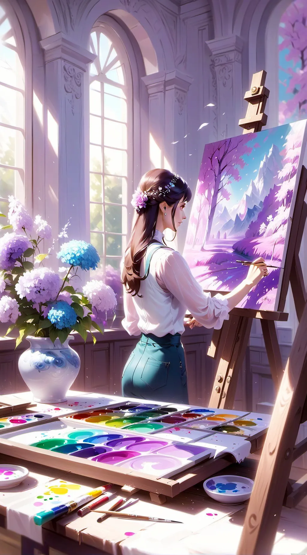 ai character: Veronica and p background