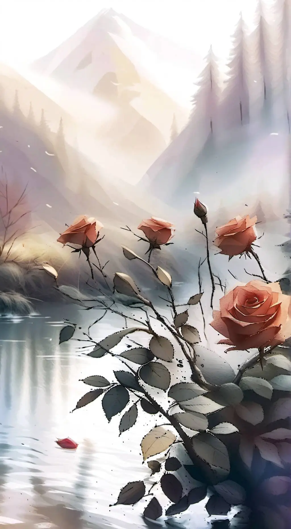 ai character: ‘ The rain  .. ‘ background