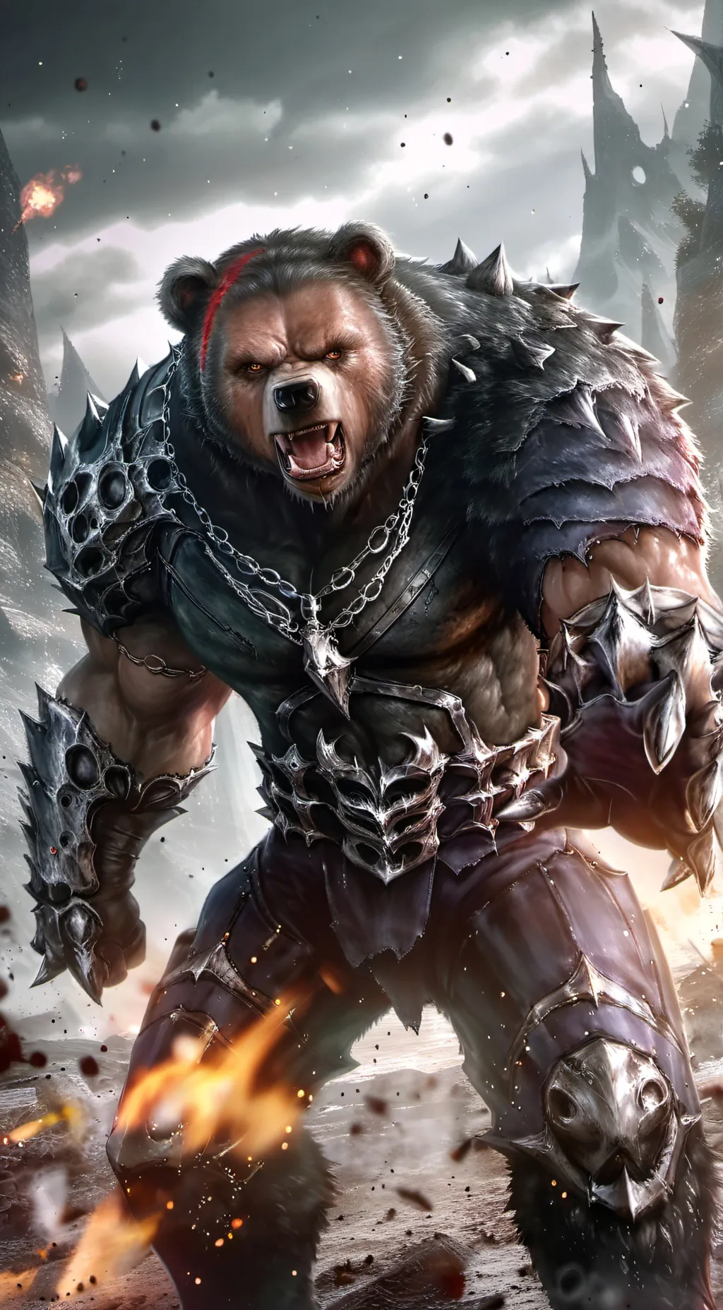 ai character: Mr. scrible bear background