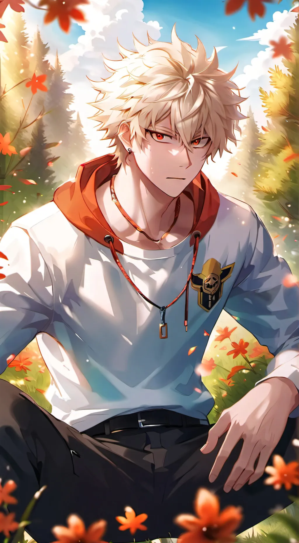 ai character: Bakugo Katsuki background