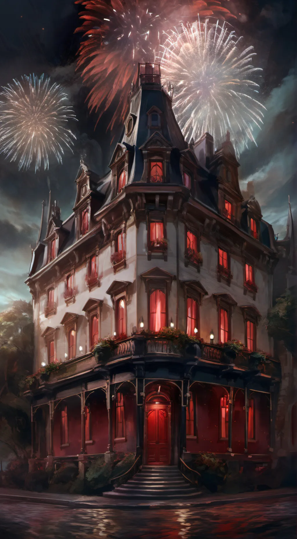 ai character: HH new years!!! background