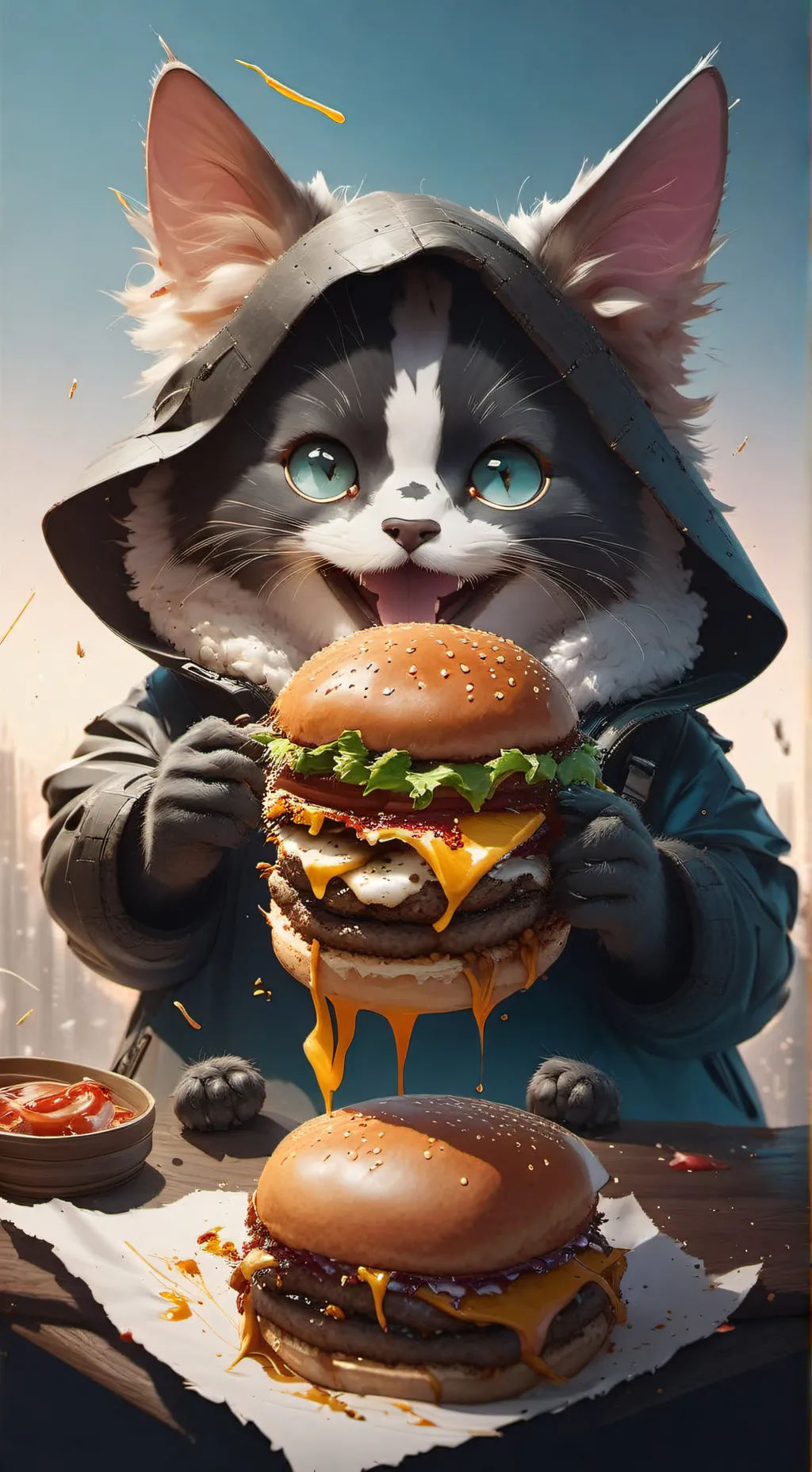 ai character: Cat background
