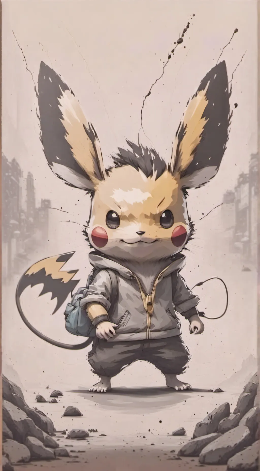 ai character: PIKACHU :D background