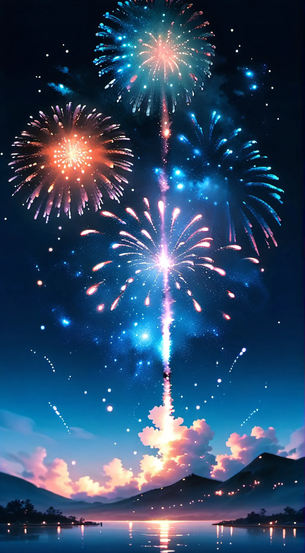 ai character: mha New Year's Eve background