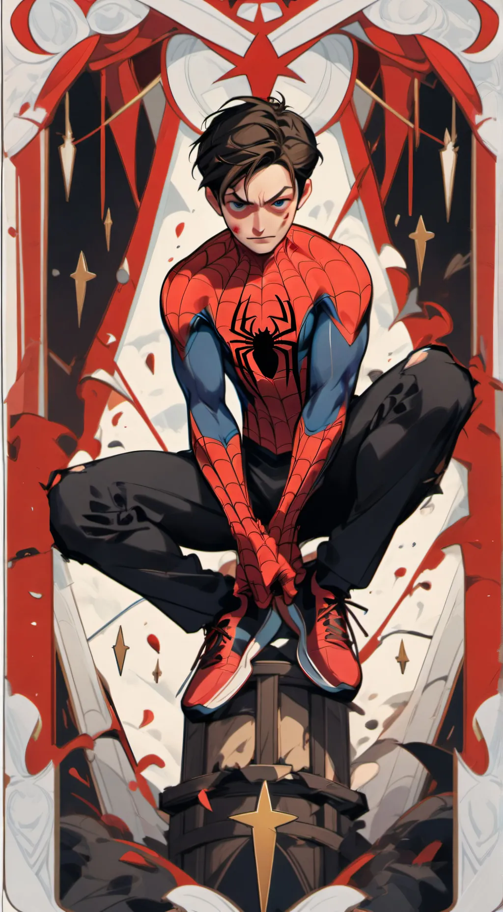 ai character: Spider Man  background