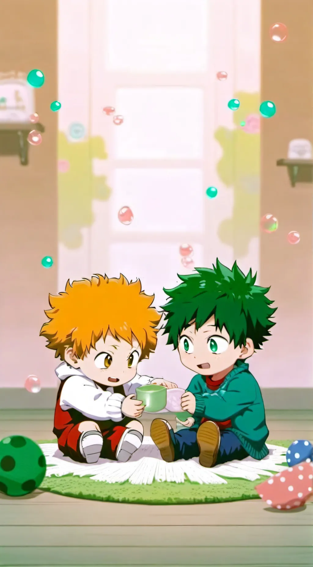 ai character: baby deku / kachan background