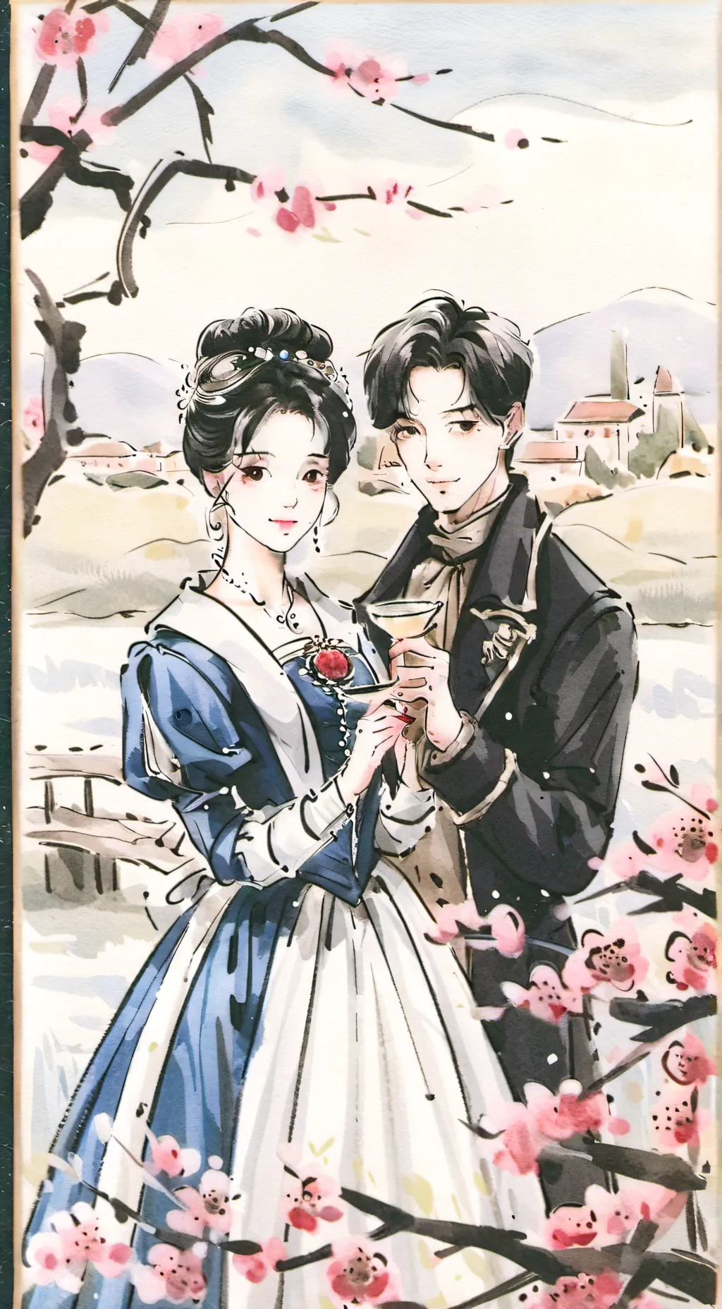 ai character: kny new year! background