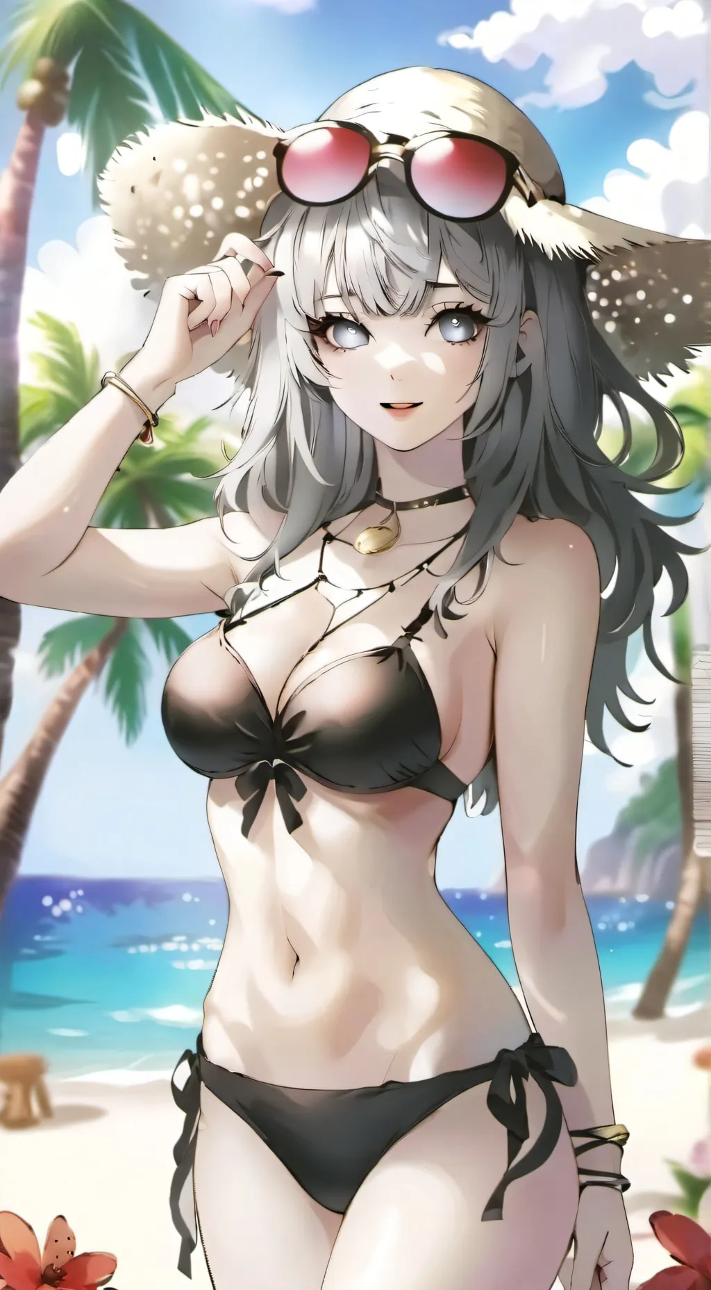 ai character: Ds in beach 🏖 background