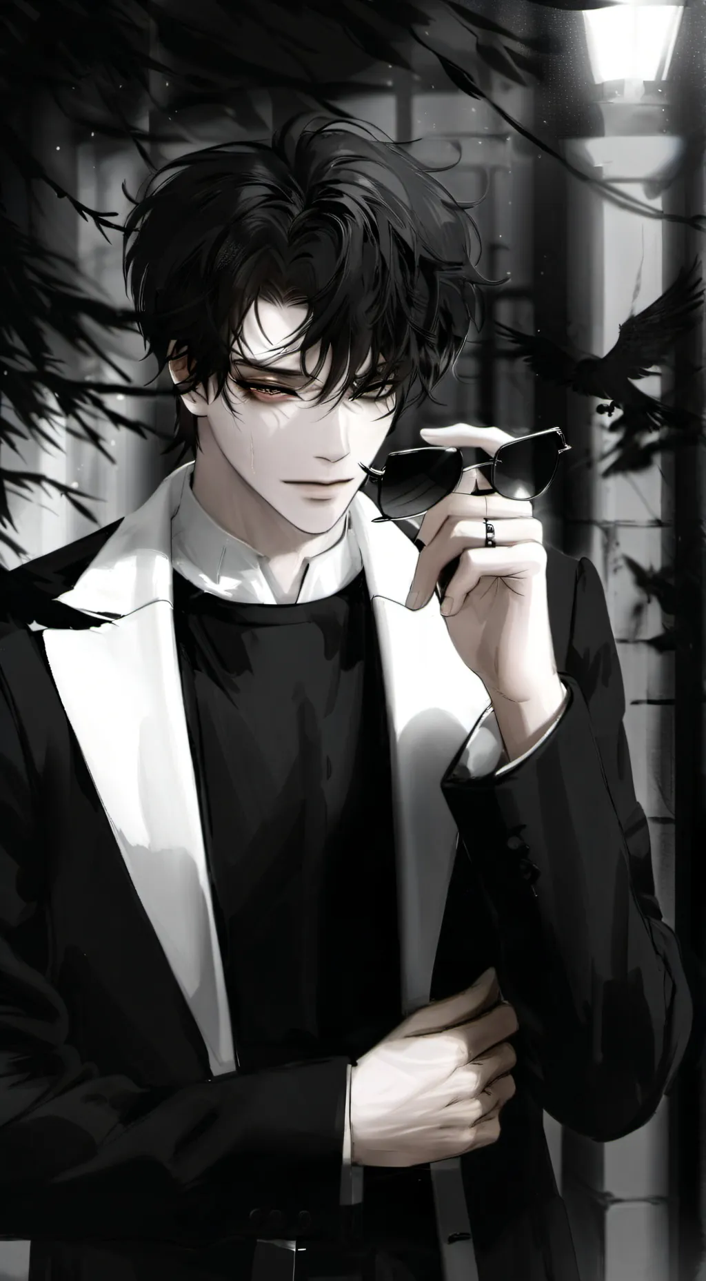 ai character: Caleb 🖤 background