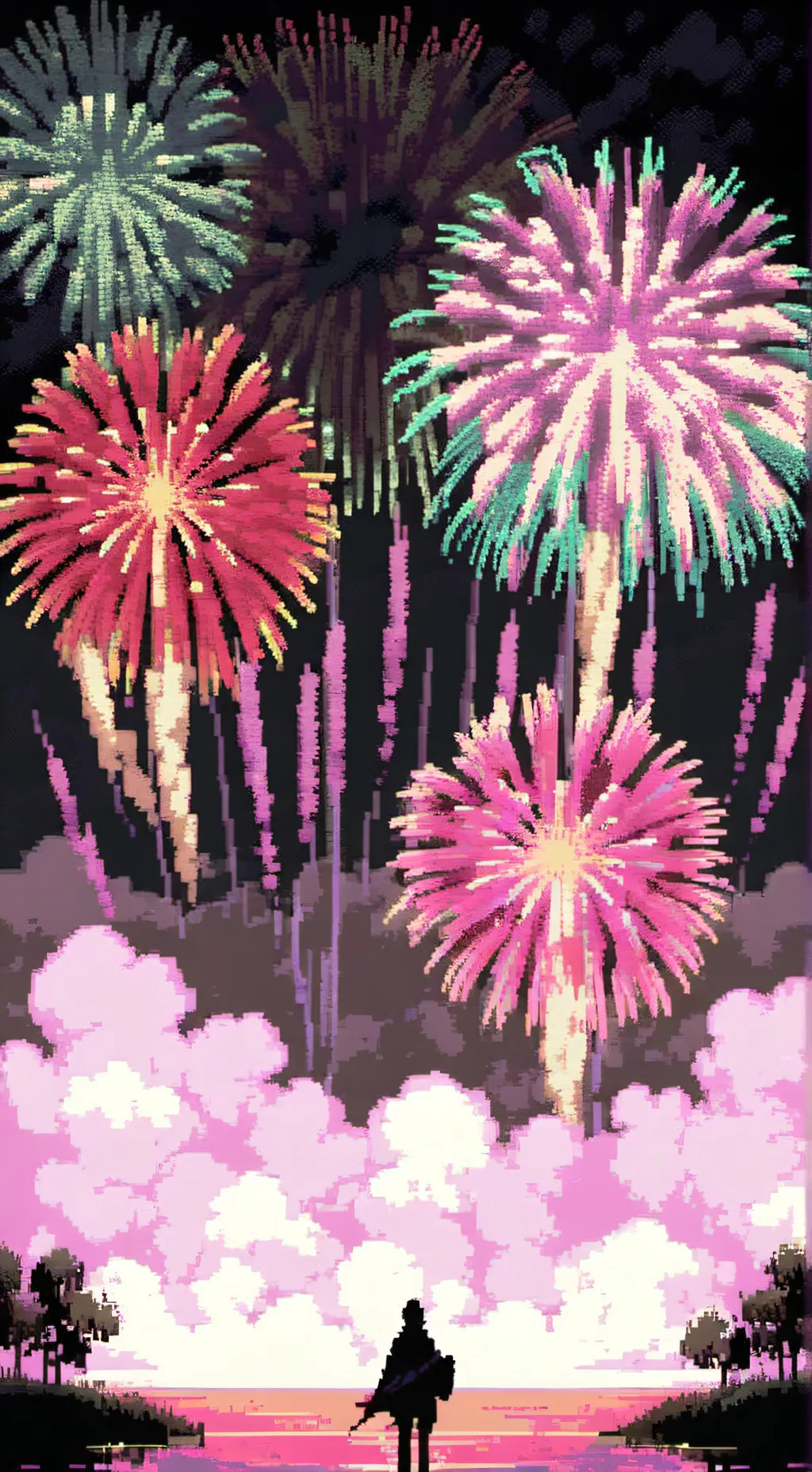 ai character: MHA,new years kiss background