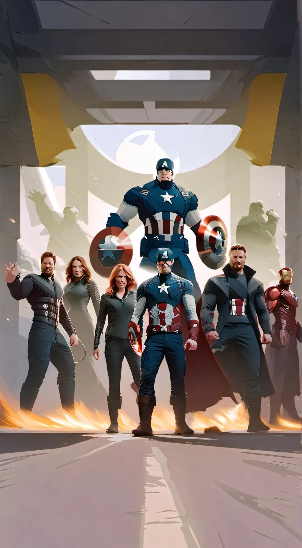 ai character: avengers  background
