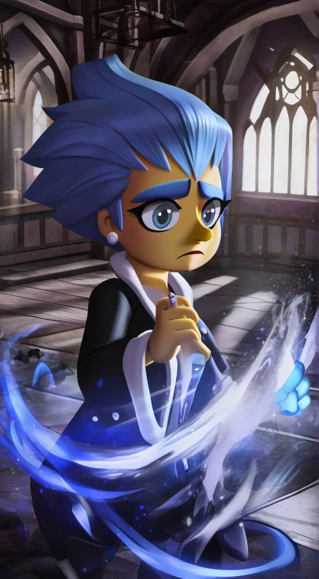 ai character: lab worke background