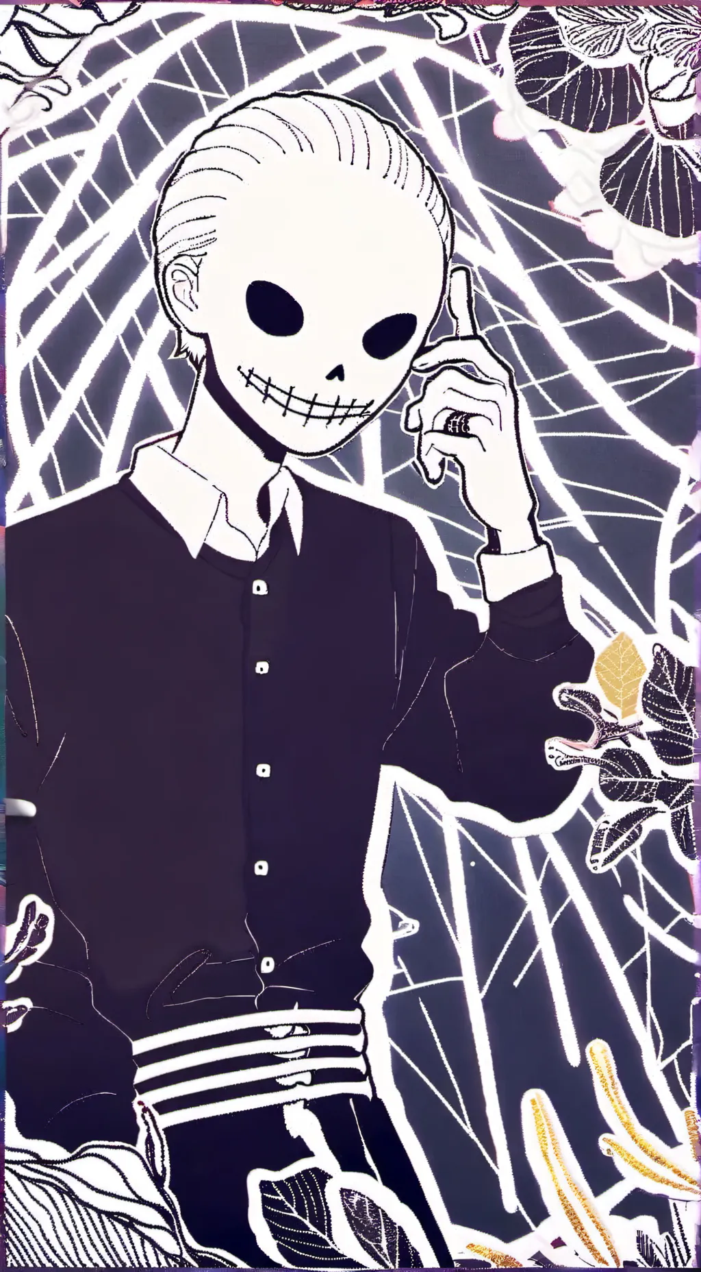 ai character: Ink sans background