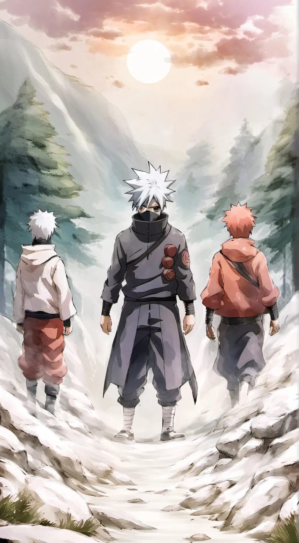 ai character: kakashi Minato and background