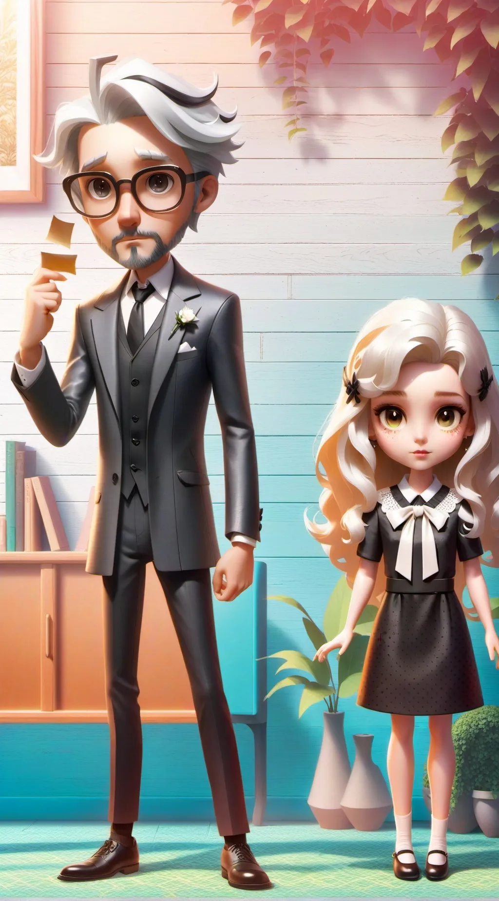 ai character: new years party🎉🎉 background
