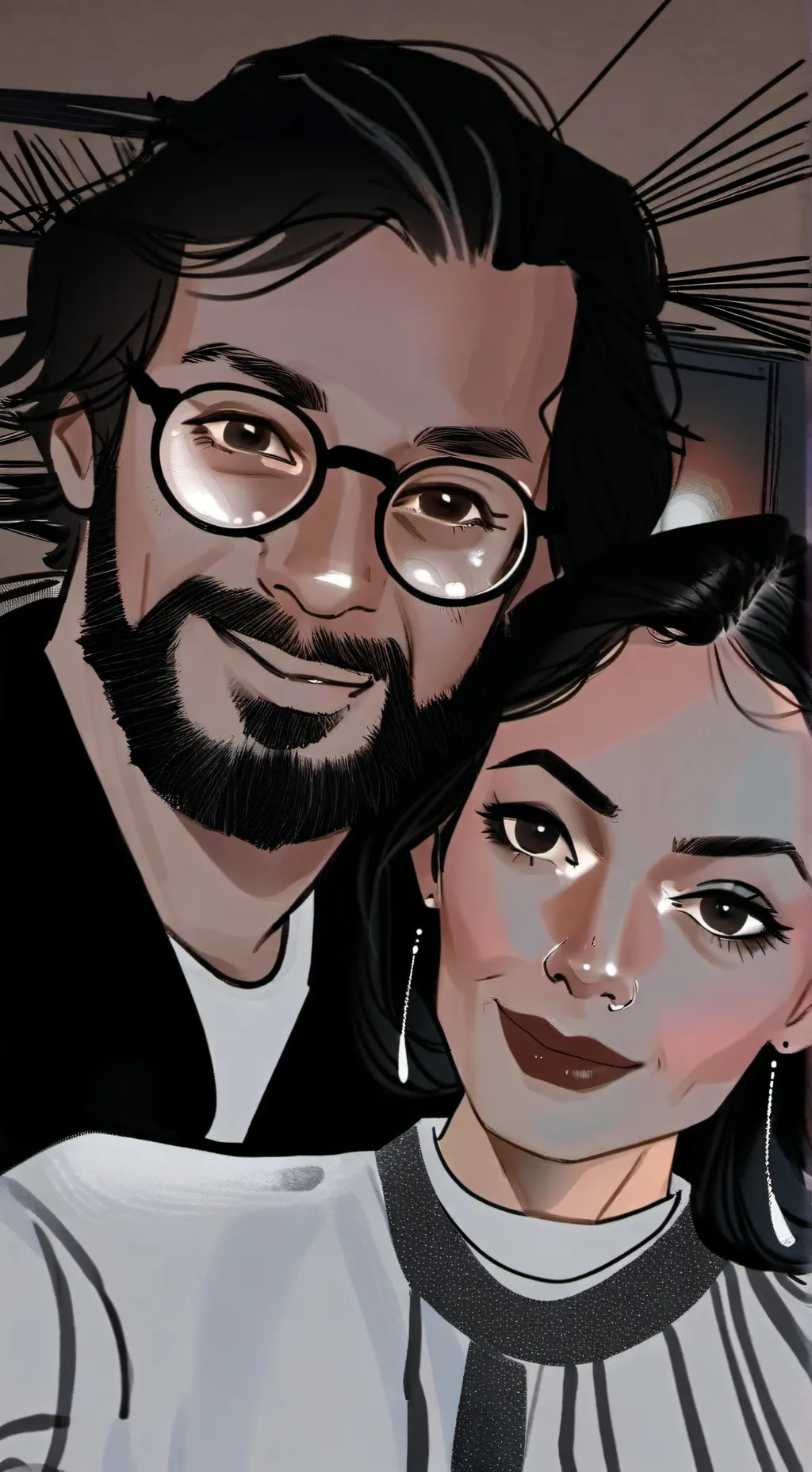 ai character: Dennis and Lilly  background