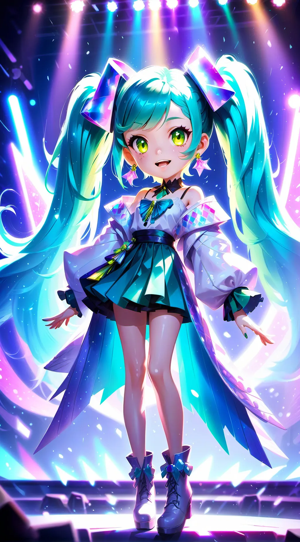 ai character: Miku meme background