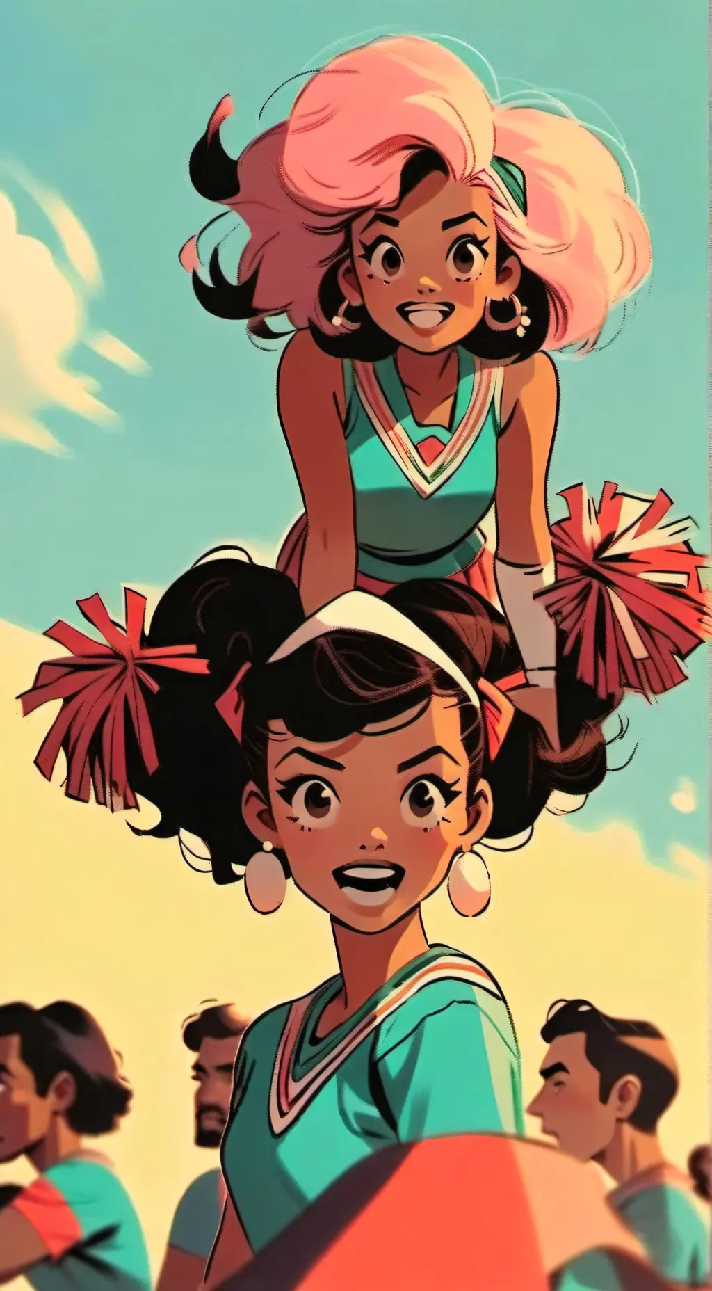 ai character: Mha cheer background