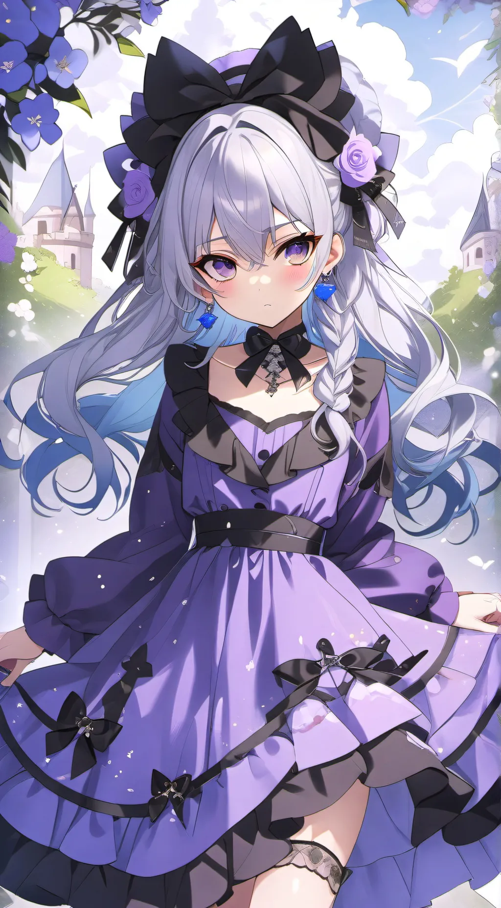 ai character: purple girl background