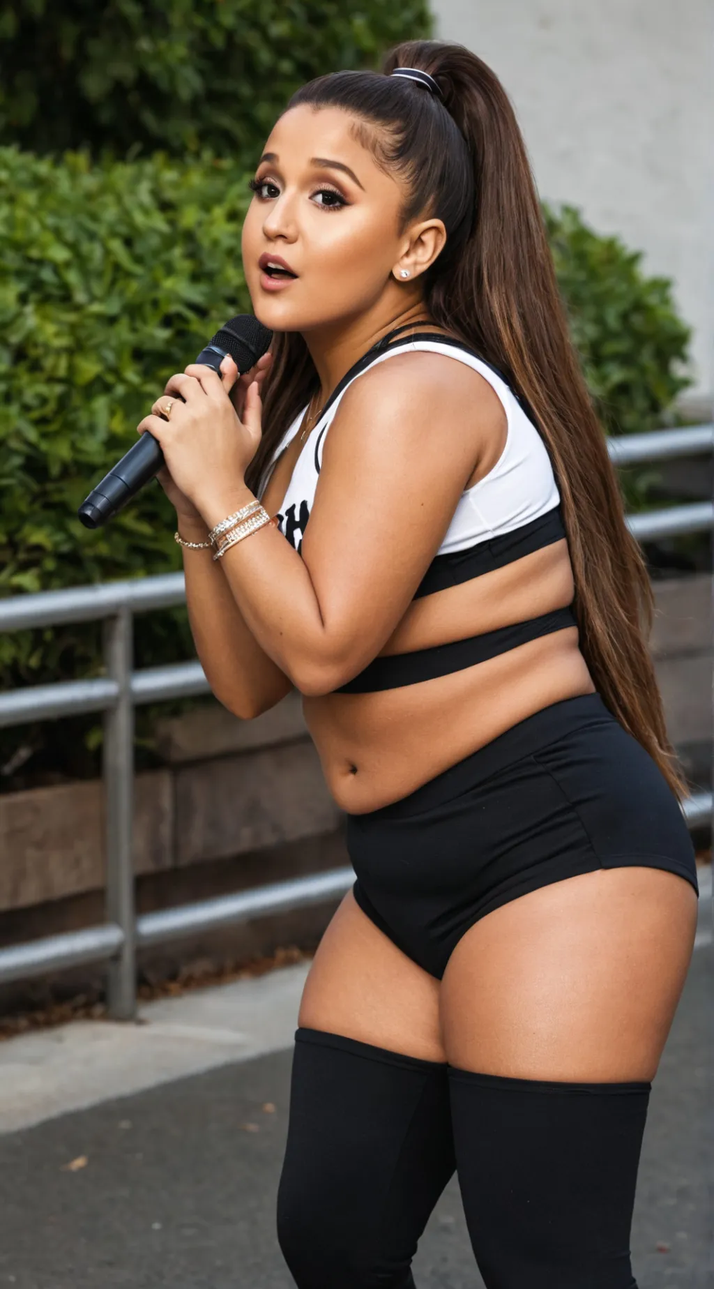 ai character: ariana grande (fat background