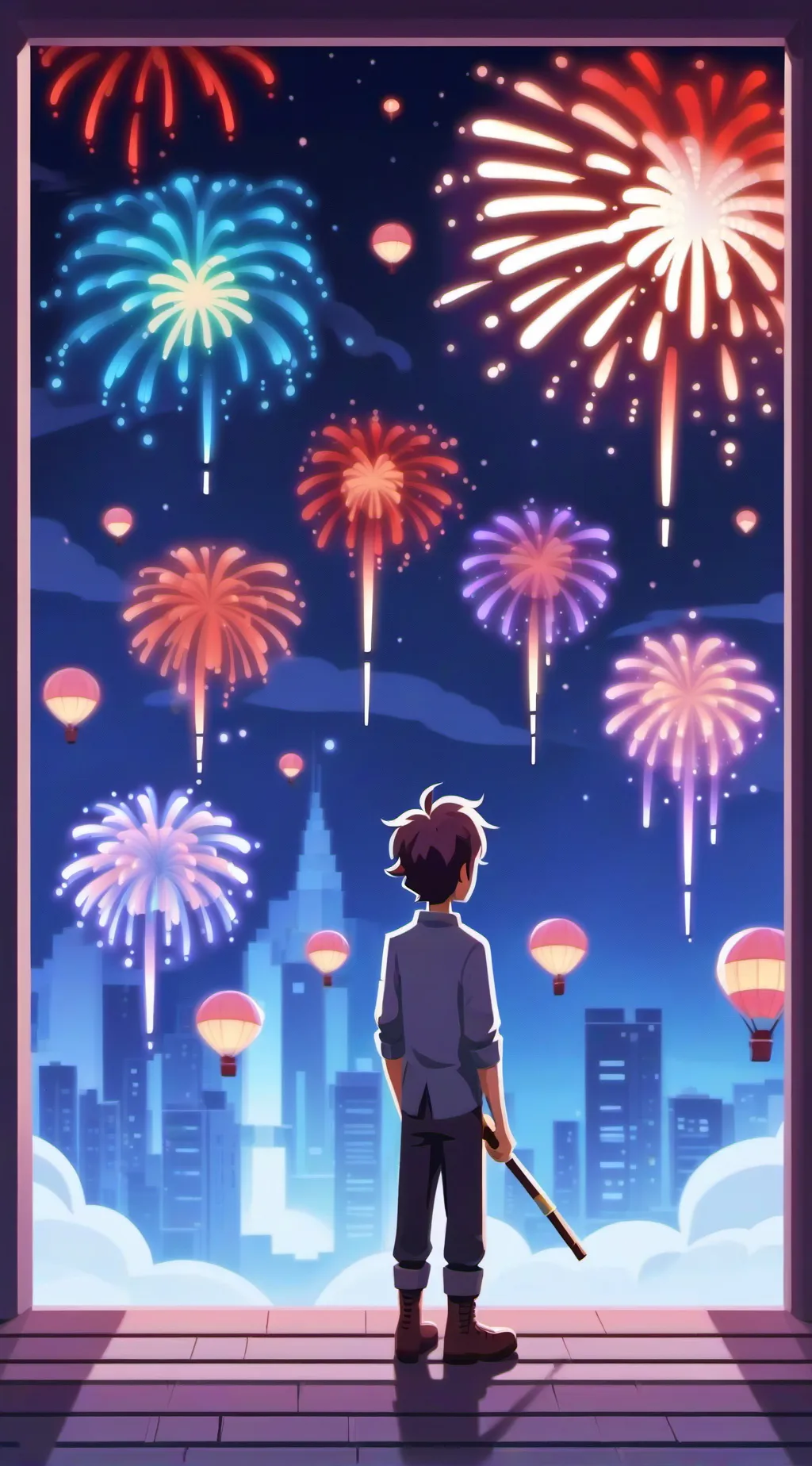 ai character: Happy new year🎉 background