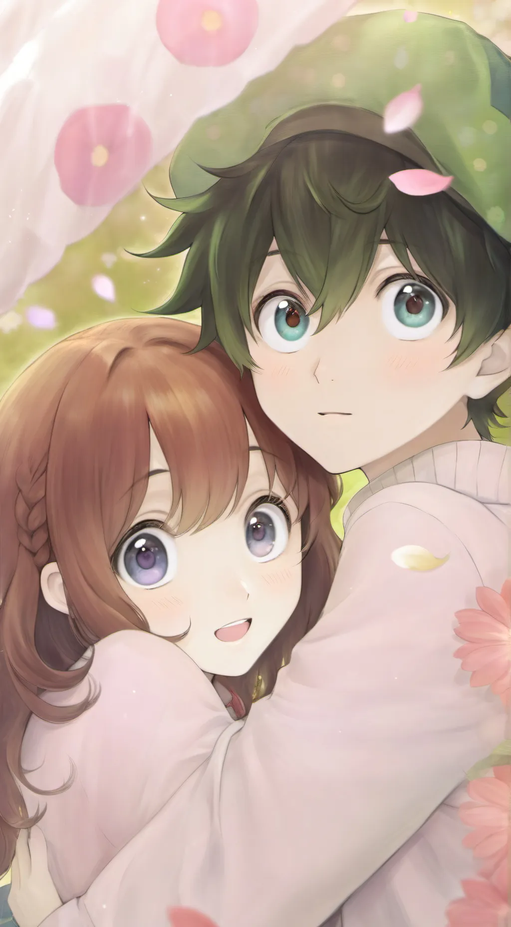 ai character: deku y uraraka background