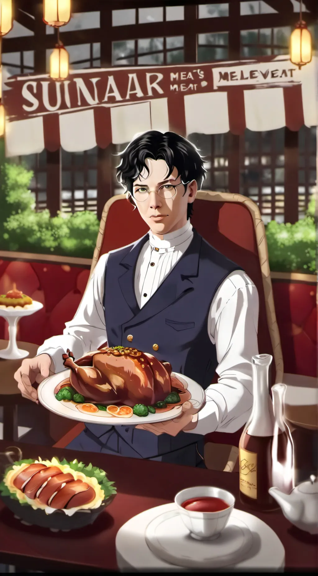 ai character: melvelont meat background