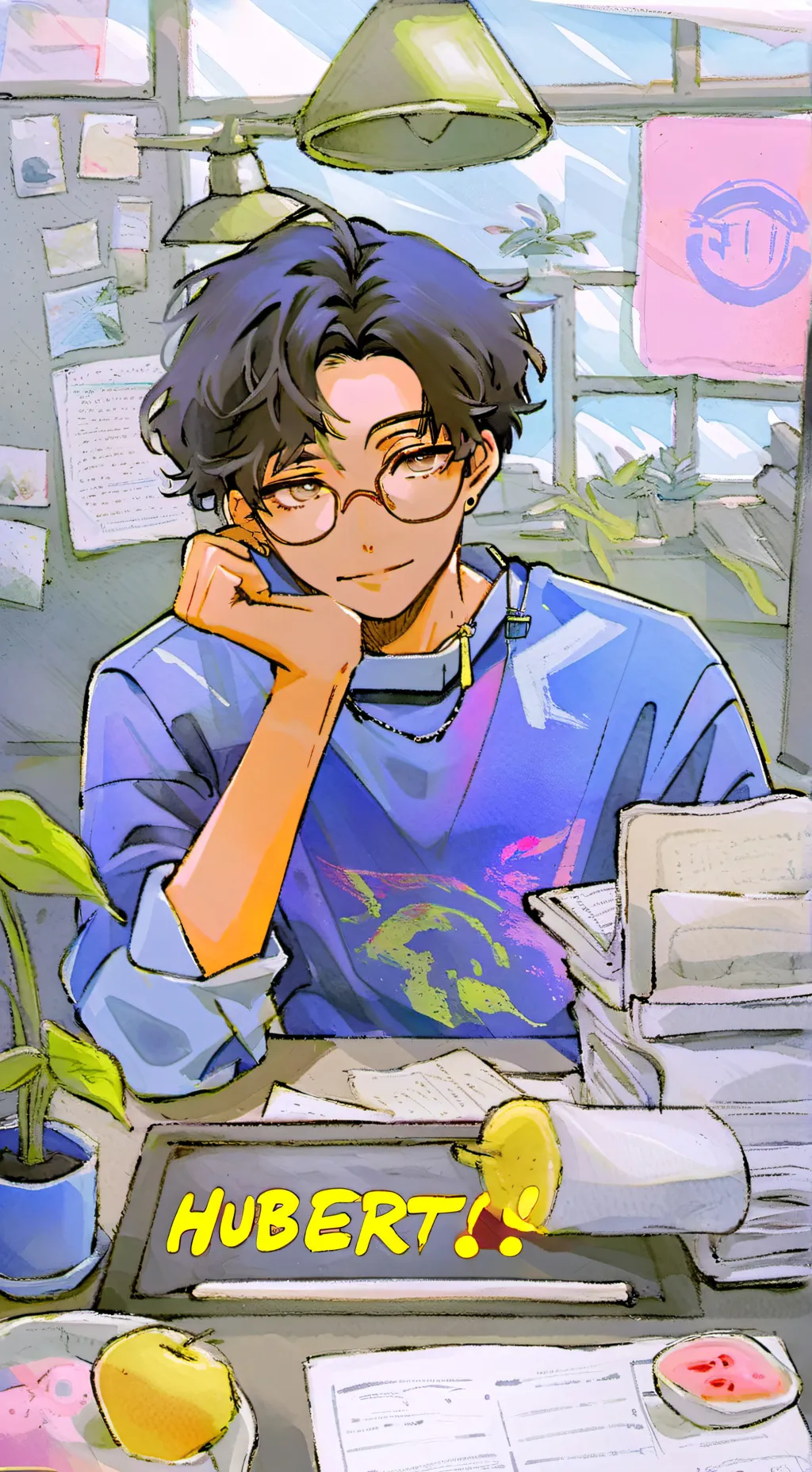 ai character: zmyslowy huberto background