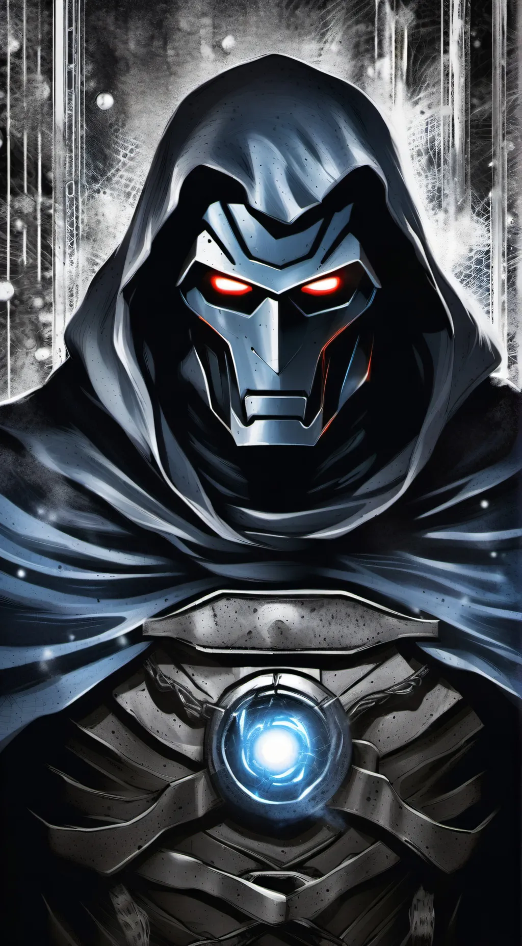 ai character: Doctor Doom 2099 background