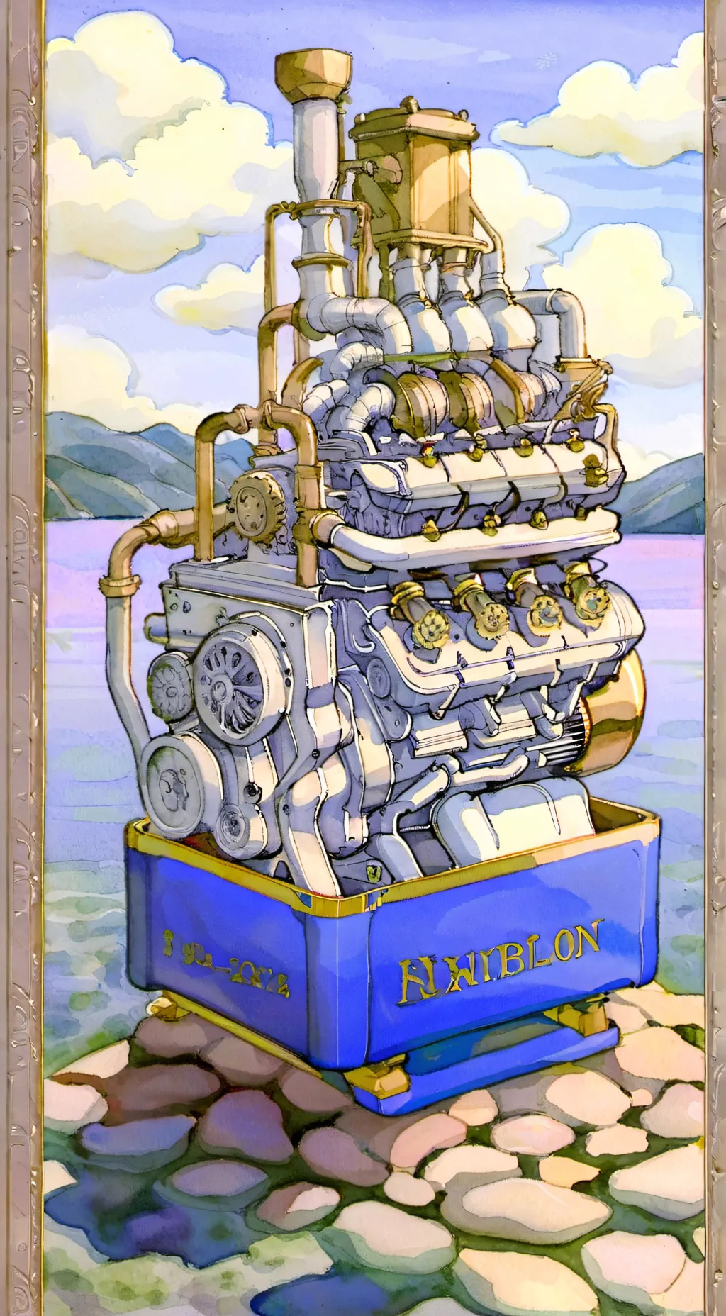 ai character: titan engine man background