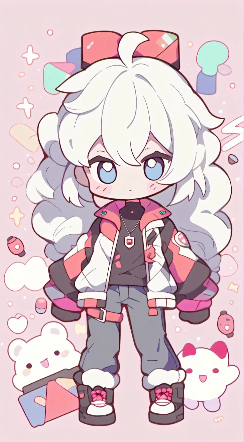 ai character: HAPPY NEW YEARS!  background